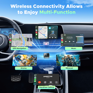 <span class=keywords><strong>Nouvelle</strong></span> boîte AI CarPlay sans fil miniature, adaptateur Android Auto avec Netflix, <span class=keywords><strong>YouTube</strong></span> et fonction de mise en miroir pour la conversion de système multimédia automobile filaire en sans fil - Product Image 2