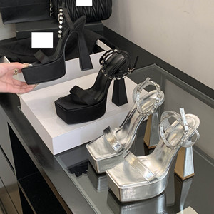 Chaussures d'été sexy décontractées à talons compensés et plateforme, imperméables, style européen et américain, pour femmes, avec cristaux, idéales pour l'extérieur - Collection 2025 - Product Image 1