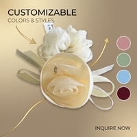 Accessoires pour cheveux en satin blanc pour femmes, style personnalisable, dentelle faite à la main, fleurs pour un usage quotidien ou pour les fêtes, joli élastique pour cheveux