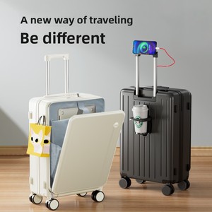 <span class=keywords><strong>Maleta</strong></span> multifuncional con candado de combinación de 20 pulgadas, se puede usar como equipaje de mano con cubierta frontal abatible, equipaje de <span class=keywords><strong>cabina</strong></span>. - Product Image 3