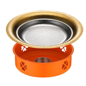 Stainless Steel Hammered Dry Pot Cookware Heat Resistant Commercial Alcohol <b>Stove</b> For Home Outdoor Use - Product Image 2