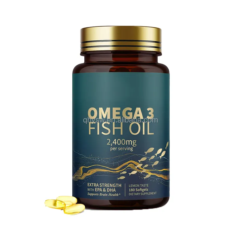 OEM Top Quality Deep Sea Fish Oil Softgels Support Brain Eye Health Booster Omega 3 DHA Fish Oil Softgels Supplements