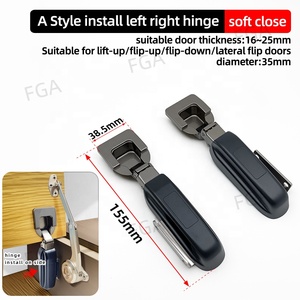 Stile moderno in acciaio coperchio del Cabinet soggiorno Flip-Up Free Stop supporto cerniera con soggiorno morbido <span class=keywords><strong>per</strong></span> cucina soggiorno mobili Hardware - Product Image 2