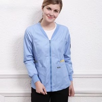 Uniformes d'infirmière à manches longues pour femmes Hauts de gommage du médecin Costume de gommage chirurgical Circulation Manteaux chirurgicaux des infirmières-Hôpital tissé