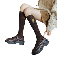 Chaussettes hautes respirantes QUEER pour femmes et filles, antibactériennes, écologiques, blanches, noires, kaki, café, vintage, fantaisie, en coton