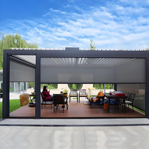 Pérgola OEM con Luz LED, Pérgola Motorizada de Aluminio para Exteriores, Pérgola Bioclimática con Rejillas Ajustables de 3x4m para Jardines y Hoteles - Product Image 6