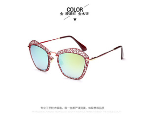 Gafas de Sol de alta calidad al por mayor de China con lentes circulares <span class=keywords><strong>reticulares</strong></span> negras de moda más vendidas - Product Image 4