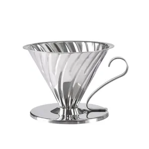 咖啡师工具不锈钢倒在咖啡滴漏器 V02 咖啡滴漏器与立场咖啡过滤器