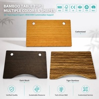 Plateau de bureau moderne en bambou massif avec finition noire foncée, surface traitée UV, écologique, plateau de table pour bureau