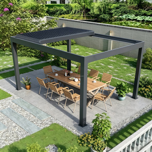 Manual Diy Aluminum <b>Pergola</b> Bioclimatic <b>Louver</b> Roof Economical Low Price Easy Assembly Balcony Courtyard Sun Canopy Shelter - Product Image 2