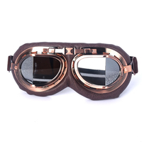 Gafas de Motocicleta Estilo Retro Crown Prince, Visera Protectora Contra el Viento, Lentes Toricas, Material de PC, Protección Completa
