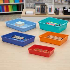 NDURO SS4504 Modern Plastic <b>Spice</b> Storage <b>Trays</b> Set of 5 Reusable Multi Color Organizers with 0-1L Capacity for Kitchen Use - Product Image 2