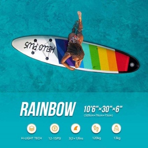Tabla de Paddle Surf Inflable Personalizada OEM de 10'6'' con Diseño Libre, Tabla de SUP para Surfear, Diseño Arcoíris/1 Diseño Inflable Fácil de Usar - Product Image 2