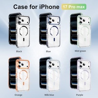 Coque de téléphone magnétique antichoc en TPU transparent avec anneau de caméra métallique détachable pour iPhone 18 17 16 Pro Max, idéale pour l'impression OEM