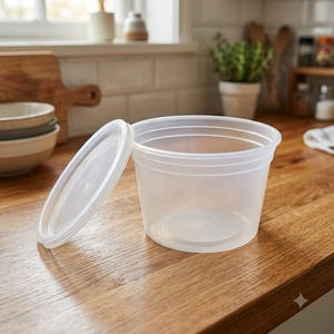 Gobelets en plastique PP durables avec couvercles, contenants transparents jetables pour sauces, trempettes, fruits et aliments froids - Product Image 1