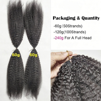 Extensions de cheveux humains Remy au crochet de 30 pouces, double trame, sans nœuds, pré-séparées, lisses crépus, nœuds invisibles, toutes utilisations