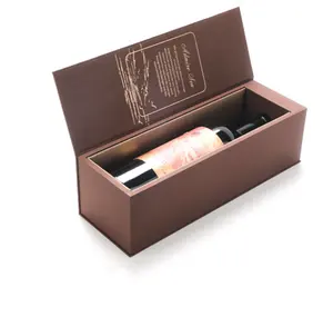 사용자 정의 인쇄 종이 조개 껍질 마그네틱 선물 상자 다크 브라운 포도 와인 상자 종이 레드 와인 포장 골판지 상자