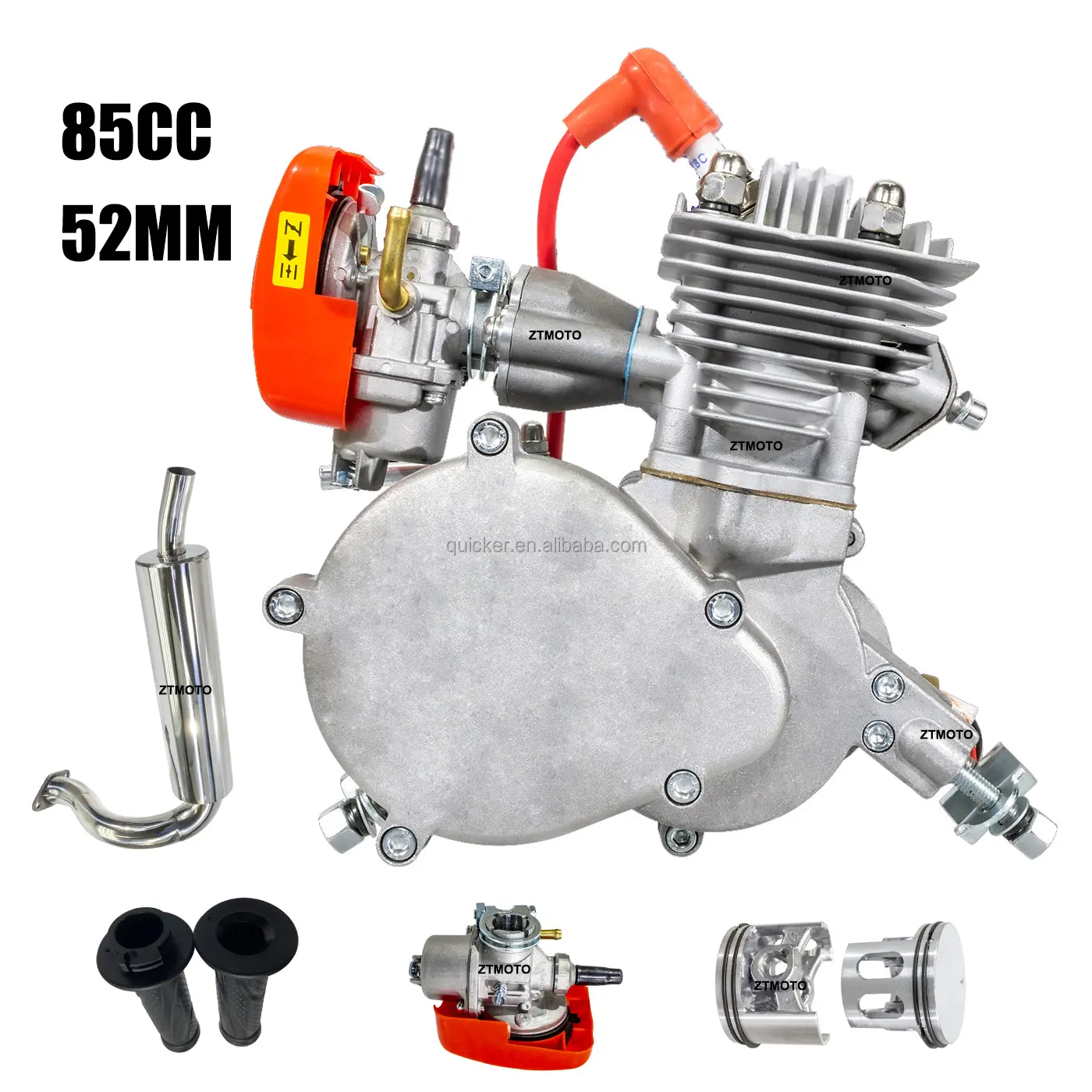 Benzinli plaj kruvazörü kıyıcı bisiklet yakıtlı küçük motosiklet motor 80cc 110cc 2 zamanlı bisiklet motoru 85cc Phantom ZTMOTO