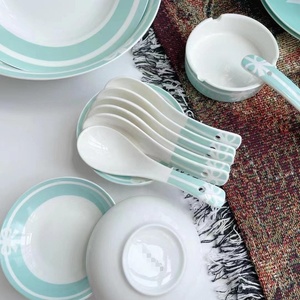 Wholesale Luxury Bone China 28-Piece Dinnerware <b>Set</b> with Plate and Bowl Dishwasher Safe Gift Box Package - Product Image 5