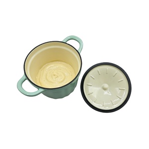 Petite marmite à soupe <span class=keywords><strong>en</strong></span> <span class=keywords><strong>fonte</strong></span> émaillée vert menthe <span class=keywords><strong>vintage</strong></span>, facile à nettoyer, compatible four, <span class=keywords><strong>cocotte</strong></span> <span class=keywords><strong>en</strong></span> <span class=keywords><strong>fonte</strong></span> - Product Image 6