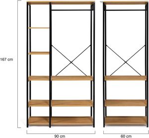 Cabine de <span class=keywords><strong>dressing</strong></span> modulaire en bois 150 cm, design industriel, mobilier pour la maison - Product Image 2
