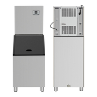 Machine à glaçons professionnelle électrique 220V, production 200kg/24h, en acier inoxydable, stockage 150kg, refroidissement air et eau, commande par écran tactile