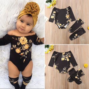 Bebé recién nacido chica hombro flor mameluco + calentadores de la pierna trajes <span class=keywords><strong>ropa</strong></span> - Product Image 5