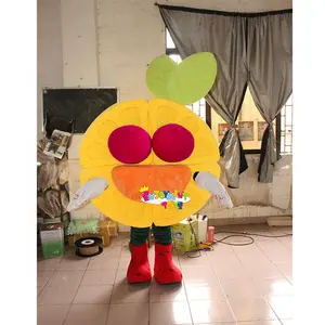 Kostum Maskot Permen Kartun Kustom Populer Kostum Pesta Dewasa Maskot Permen Kuning Lucu