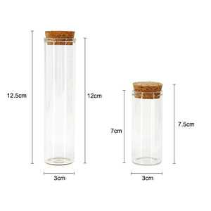 Tube à essai en verre à fond plat rond transparent de qualité médicale Bouchon en liège en bois Borosilicate 3.3 Tubes à essai en verre de <span class=keywords><strong>30mm</strong></span> avec bouchon en liège - Product Image 2