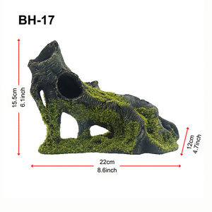 Reptile Hideout Box Résine Arbre Tronc Cacher Cave Box Tortue Habitat Basking Platform Cachette Cave Petit Animal Serpent Reptile Hide - Product Image 5