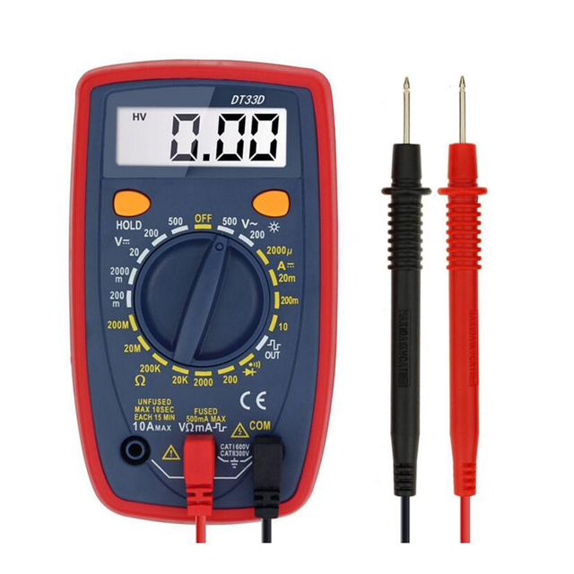 DT33D AC DC Voltage LCD Digital Clamp Multimeter Electronic Tester With Blue Display From Kampa