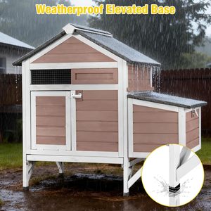 Gallinero de Madera Impermeable con 2 Nidos, Cierres a Prueba de Animales Salvajes, Diseño Elevado, Barra de Descanso, Para Todas las Estaciones, Jardín y Granja Urbana - Product Image 2