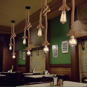 Enchufe de luz doble Base de lámpara colgante 1M cuerda techo redondo E27 soporte tornillo estilo para café Vintage Edison filamento Luz - Product Image 2
