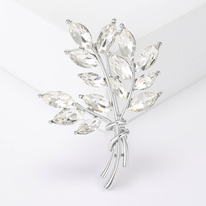 Hot Selling Fashion Enamel Wheat Clothing Decoration Brooch <b>Pin</b> Wholesale Rhinestone Wheat Coat Brooch for Women Accessory - Product Image 5