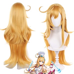 Perruque synthétique longue blonde résistante à la chaleur pour cosplay Escoffier du jeu Genshin Impact GAHC-003 - Product Image 1
