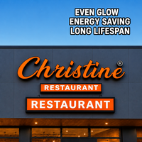Enseigne LED personnalisée, lettres 3D éclairées sur le devant, signalétique de restaurant, signalétique intérieure de café, lettrage lumineux en acrylique, signalétique commerciale