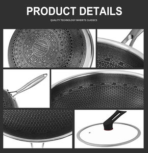 <span class=keywords><strong>Wok</strong></span> Chino Grande Antiadherente de Acero Inoxidable con Mango Largo de Alta Calidad de Tianxing, Excelente para Cocinar - Product Image 3