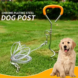 Spiral Ground Heavy Duty Dog Tie Out Pfahl Schaukel zum Anbinden von Cable Dog Yard Stake