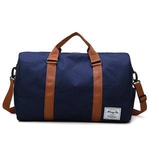 Vintage Contrast Strap Sports Duffel <b>Bag</b> Large Capacity Gym <b>Bag</b> Portable Weekend Overnight Travel Handbag With Detachable - Product Image 5