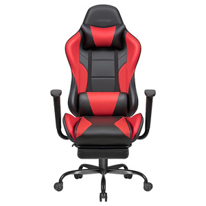 Gaming Chair Black Red Leather Office Chair With Armrests Height Adjustable Swivel Chair For Gaming And Work - Product Image 5