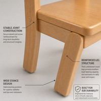 Chaise pour enfants en bois de hêtre Chuangjin, hauteur d'assise 20 cm, style Montessori, pour maternelle et garderie, vente en gros
