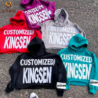 Sweat à capuche unisexe de haute qualité pour homme, avec fermeture éclair, broderie de patchs, logo personnalisé, coupe oversize, épaules tombantes, 100 % coton