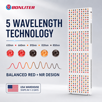BONLITER Panneau de luminothérapie rouge pour tout le corps 2400W 480 LED 5 longueurs d'onde Stock entrepôt USA