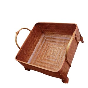 Zhejiang Anji Daqiong <b>Bamboo</b> Woven Fruit Basket Rectangle With Handles Storage Kitchen Use - Product Image 5