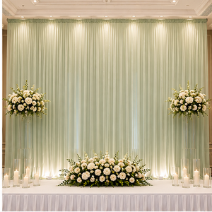 Polyester Sheer Chiffon Event <b>Backdrop</b> Curtain for Photo Booth Wedding Venue Project Supplier Custom Size - Product Image 1