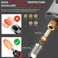 Perceuse rotative électrique légère avec cordon, 5 vitesses, écran tactile, vitesse réglable, mini-outil rotatif, kit d'outils de bricolage