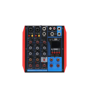 ELM AG-4 4-Kanal <span class=keywords><strong>Mini</strong></span>-Mischpult mit Integrierten Effekten Bluetooth USB/MP3-Aufnahme für <span class=keywords><strong>DJ</strong></span>-Live-Shows & Karaoke - Schwarz Metall - Product Image 1