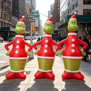 Mascota inflable personalizada del <span class=keywords><strong>Grinch</strong></span> <span class=keywords><strong>de</strong></span> 3 m y 10 pies, modelo <span class=keywords><strong>de</strong></span> personaje <span class=keywords><strong>de</strong></span> dibujos animados verde para decoración publicitaria en parques, eventos al aire libre y festividades navideñas. - Product Image 4