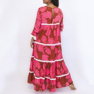 Vestido de Mujer al por Mayor de Fábrica, Vestido Hawaiano Transpirable y Agradable al Tacto, Vestido Maxi de Rayón Hecho a Medida - Product Image 3