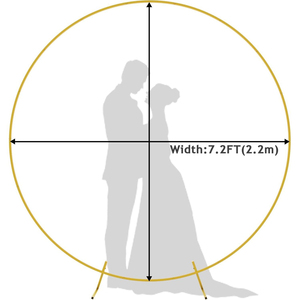 Arche de mariage ronde dorée de 2,2 m de large, support de toile de fond circulaire en métal robuste pour cérémonie de mariage, photomaton et décoration de mariage - Product Image 3